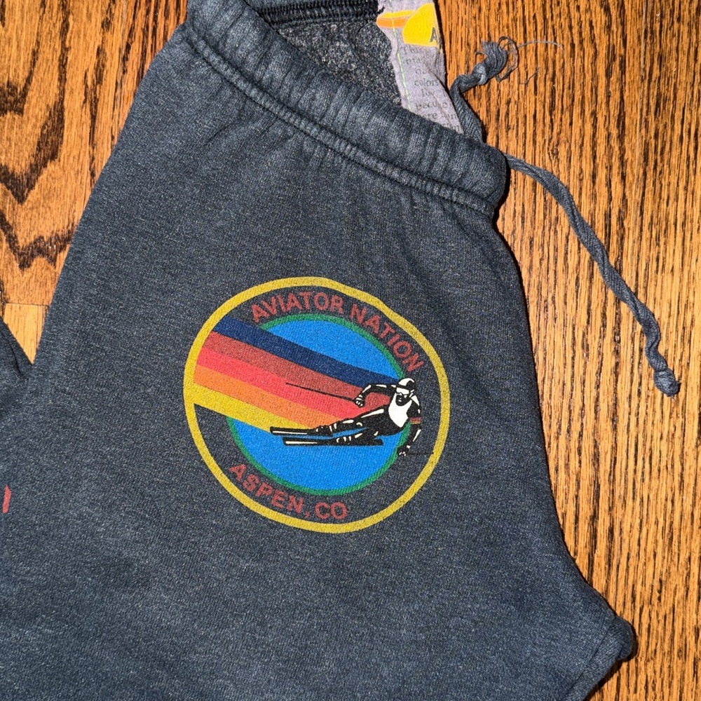 ⚡️ Aviator Nation Aspen ⛷️ Charcoal Gray Sweatpants Joggers Size Small